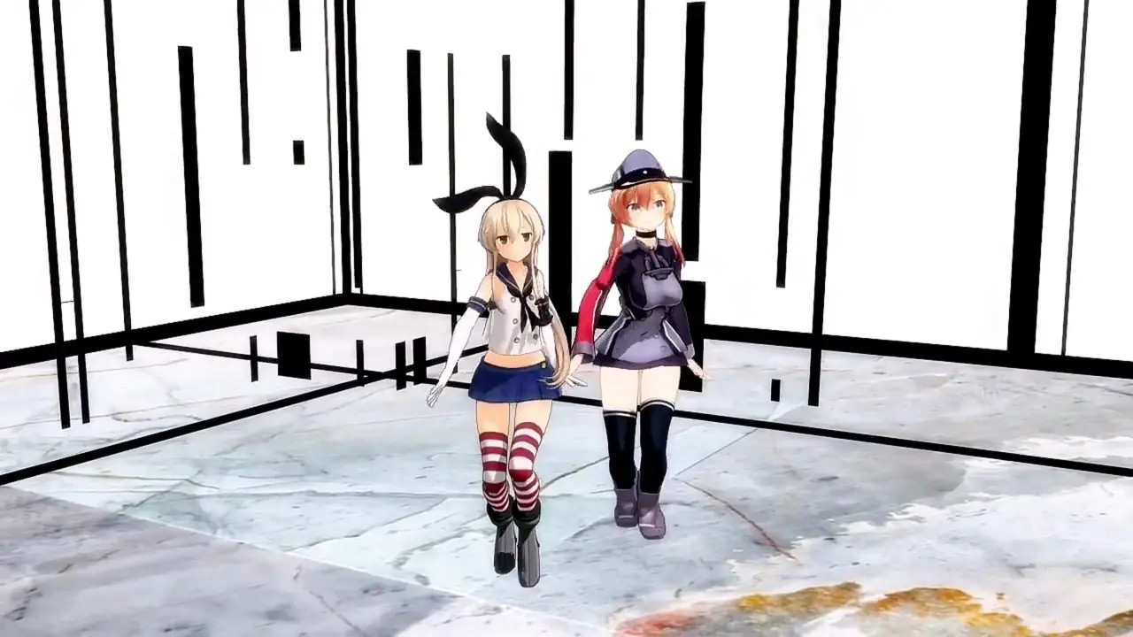 Shimakaze & Prinz - Paranoid Mobile Girls [MMD R18] Yaro