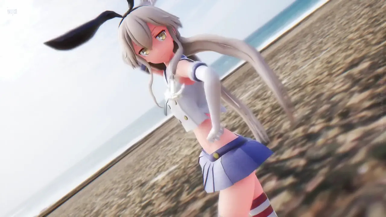 Shimakaze - Deep Blue Town [MMD R18] Iwayen
