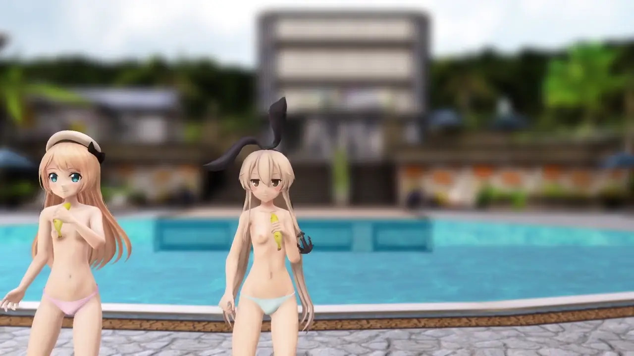 Shimakaze & Jervis - Ushiroyubi Sasaregumi [MMD R18] Monokage