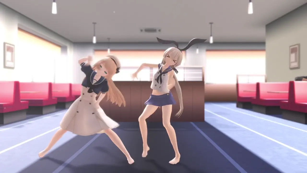 Shimakaze & Jervis - 1, 2 Fanclub [MMD R18] Monokage