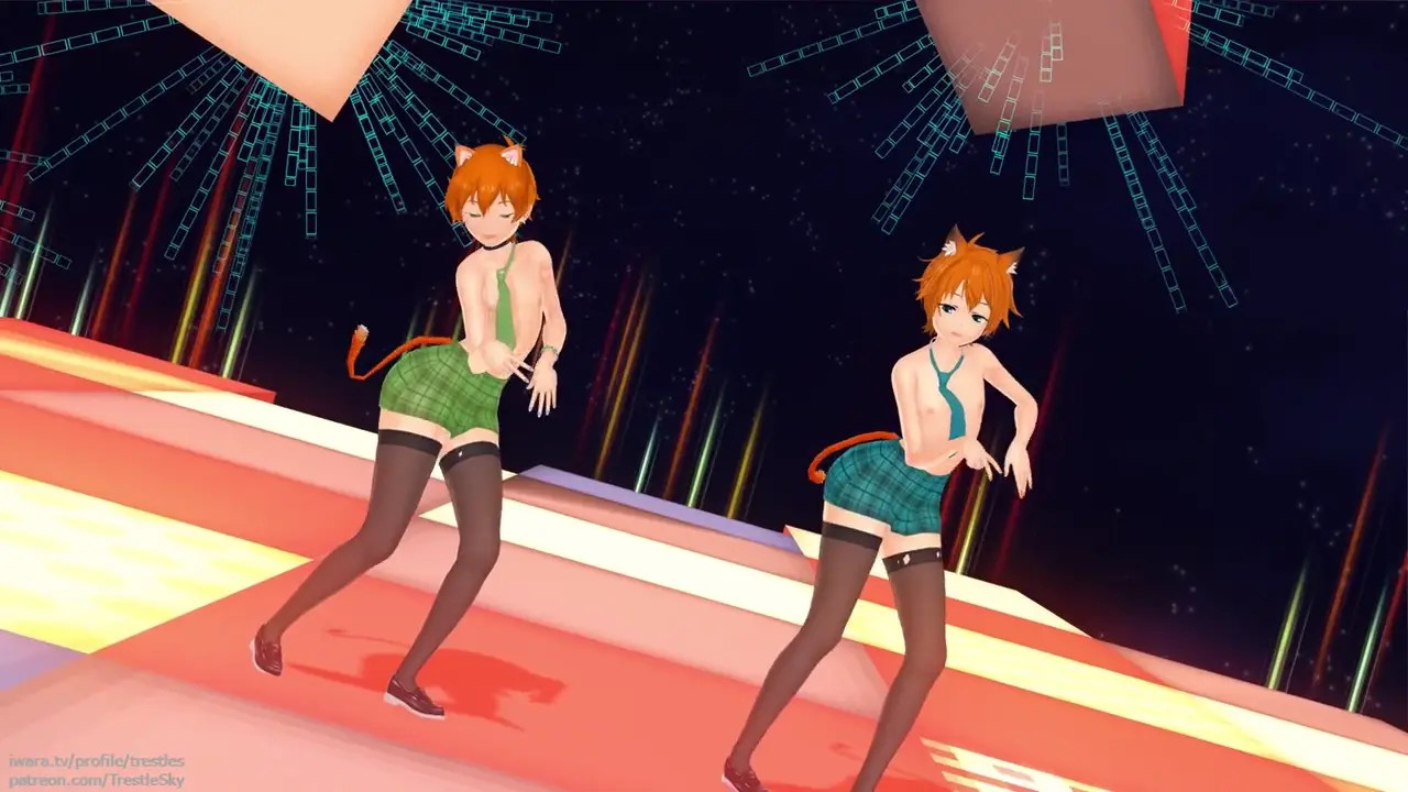 [TrestleSky] Femboy Adaptation Series 23 - AOA Like A Cat Sex+Dance ft. CatJo and Luc