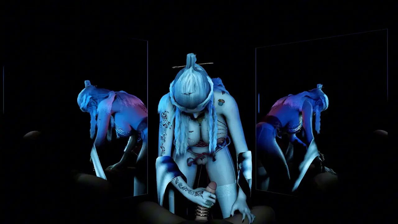 3D sexy cosplay slut sitting on the big cock and squirting a lot