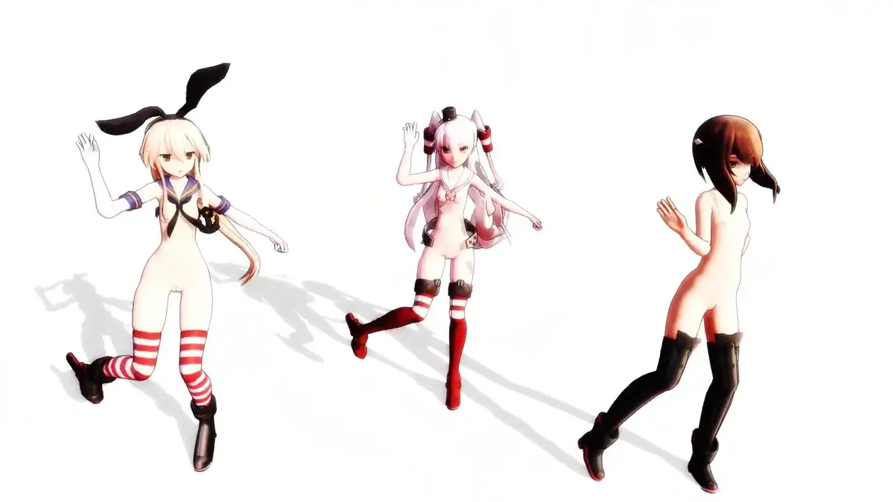 Shimakaze, Amatsukaze & Taihou - Undead Enemy [MMD R18] EasyKGDA