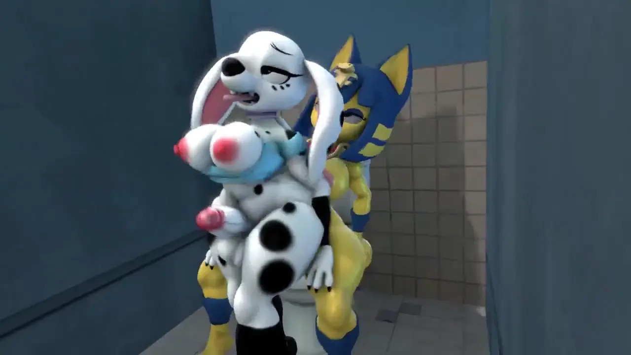 dolly and ankha restroom fun