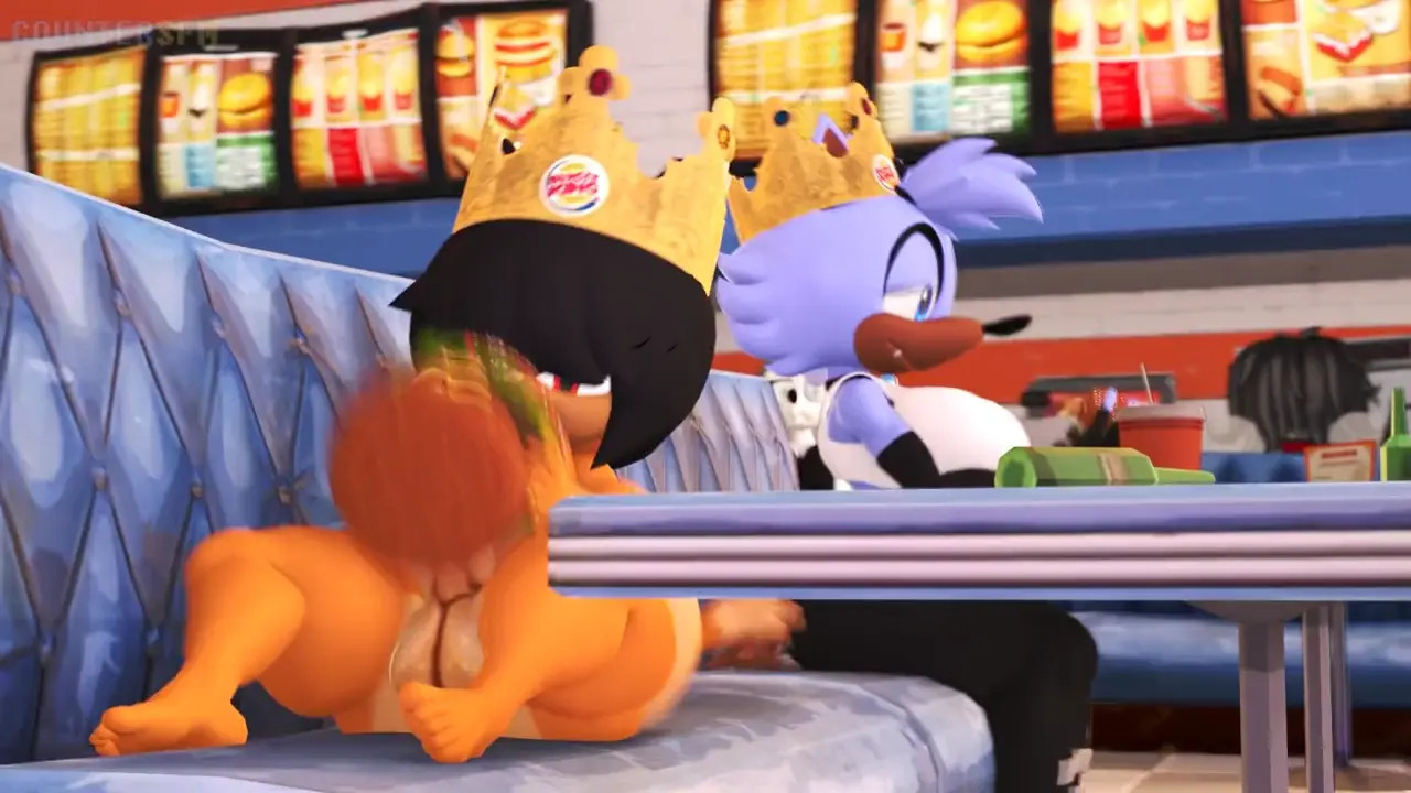 ana fucking a burger