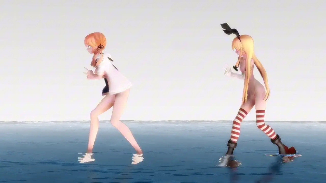 Shimakaze & Prinz - Today is Cheerful too [MMD R18] KDMD
