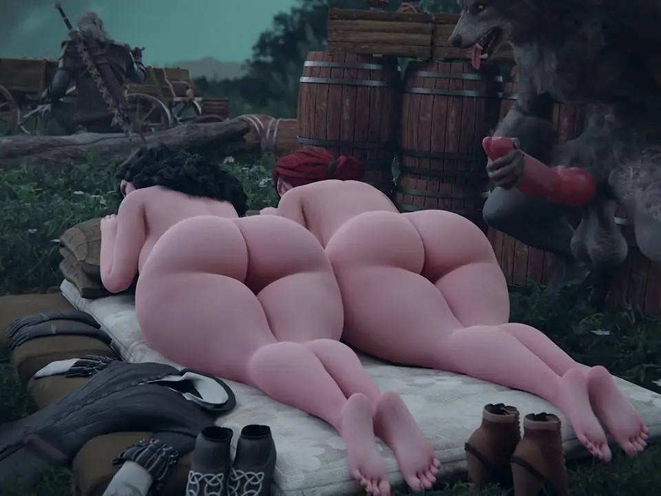 werewolf cum on triss and yennefer ass