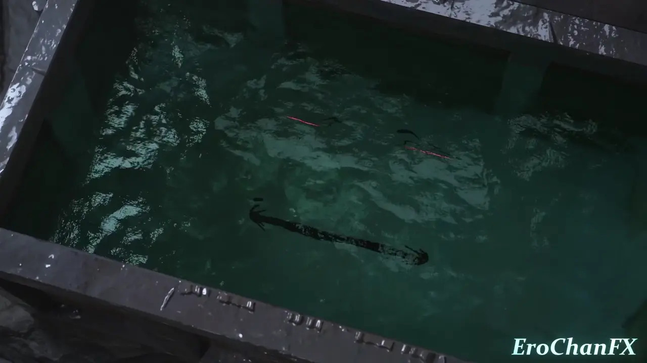 Genshin Skirk trapped and tentacled in a mimic chest