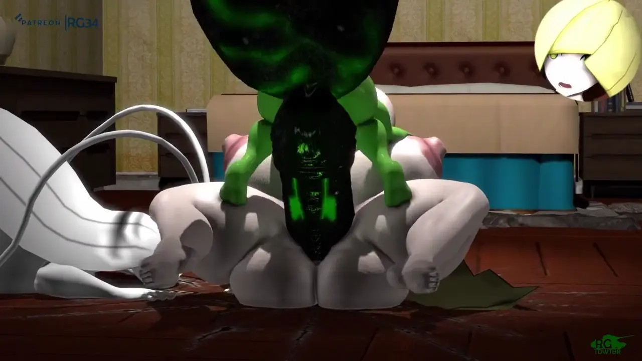 Mudkip with huge dick fucks Lusamine and Pheromosa