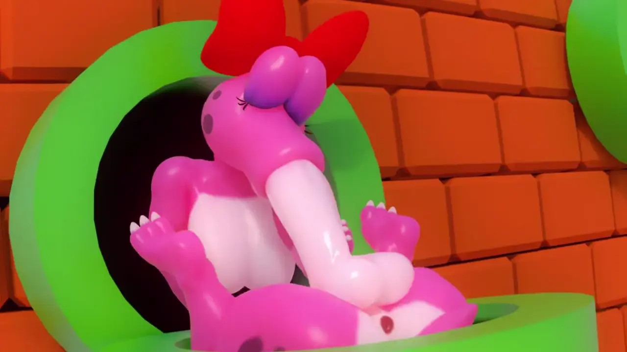 Birdo uses the pipes for her pleasure