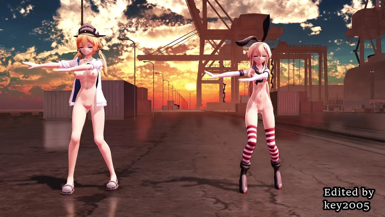 Shimakaze & Prinz - Kanmusu Ondo [MMD R18] key2005