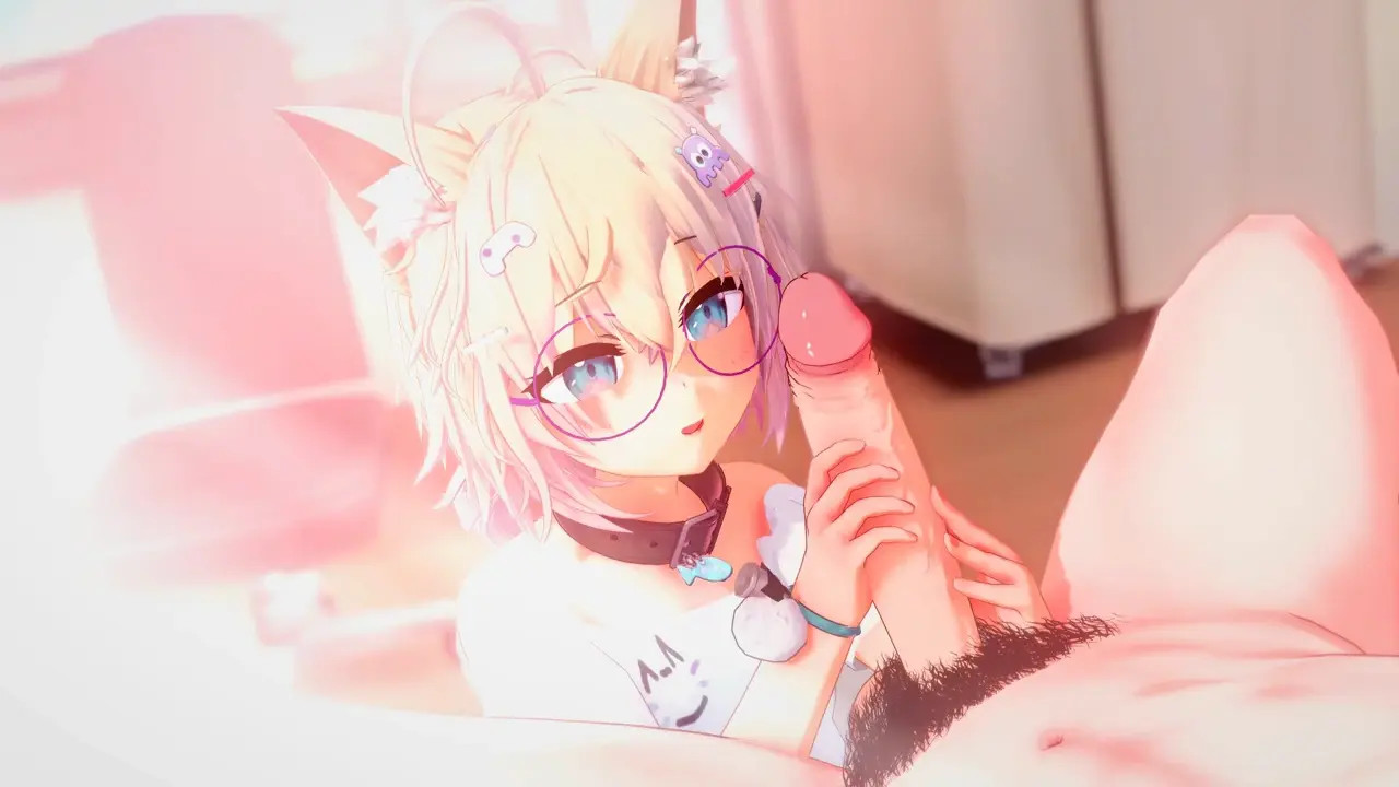 Catgirl Vtuber Rubs Cock