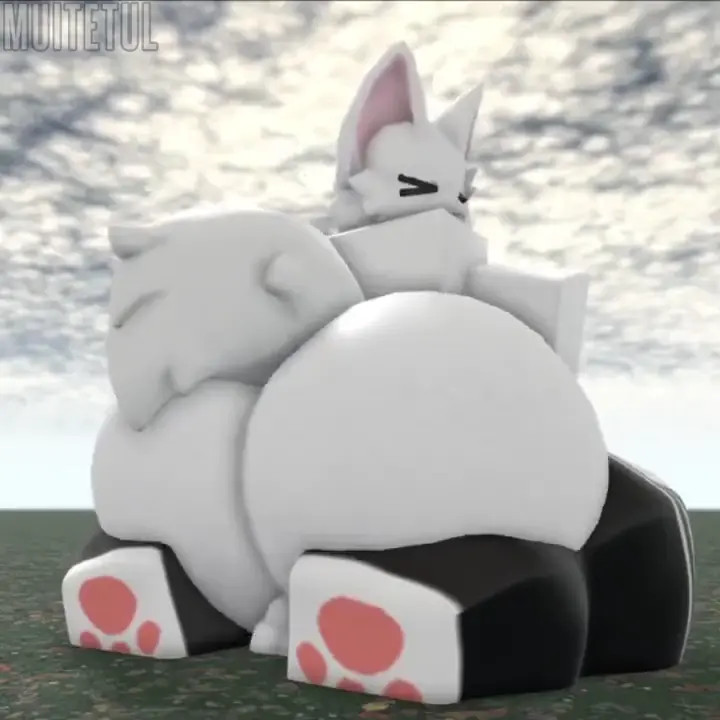 Shaking big ass Silly Cat Roblox  ( art:Muitetul )