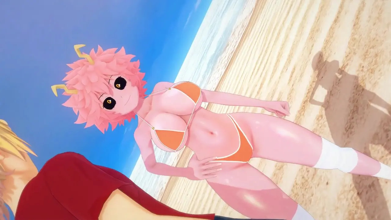 Mina Ashido Offers Her Body For Some Money On The Beach [RimuruX]