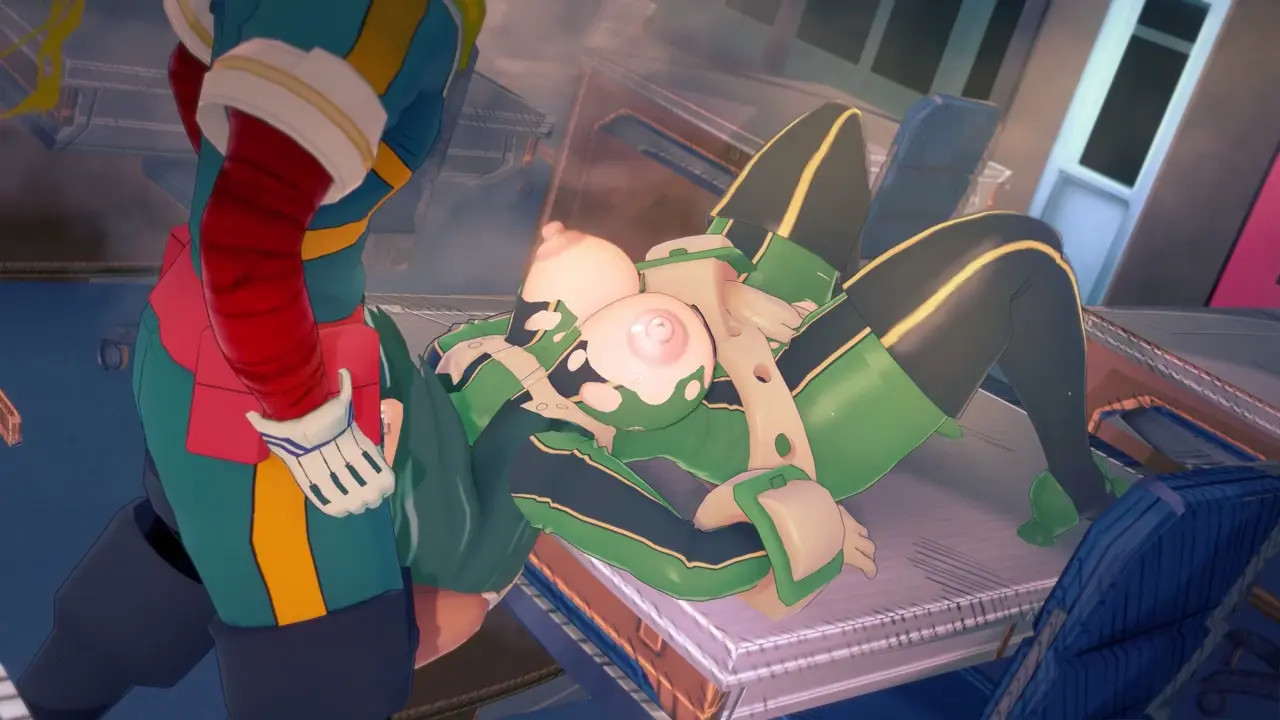 Asui sucking deku