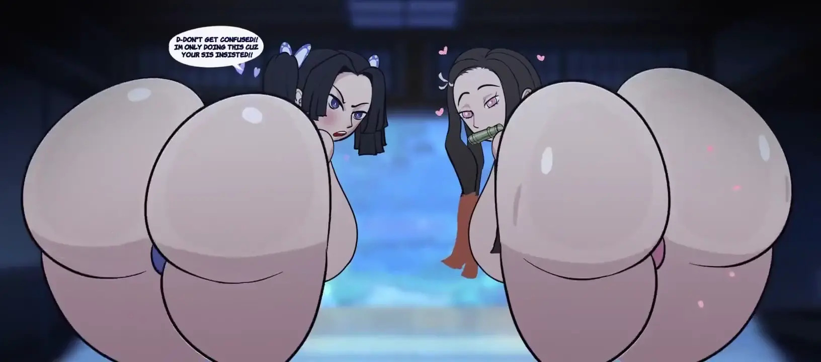 nezuko twerking beside