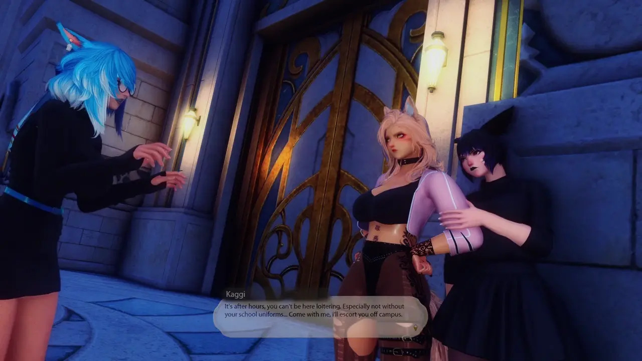 Teaching two foxes a lesson for trespassing on campus.