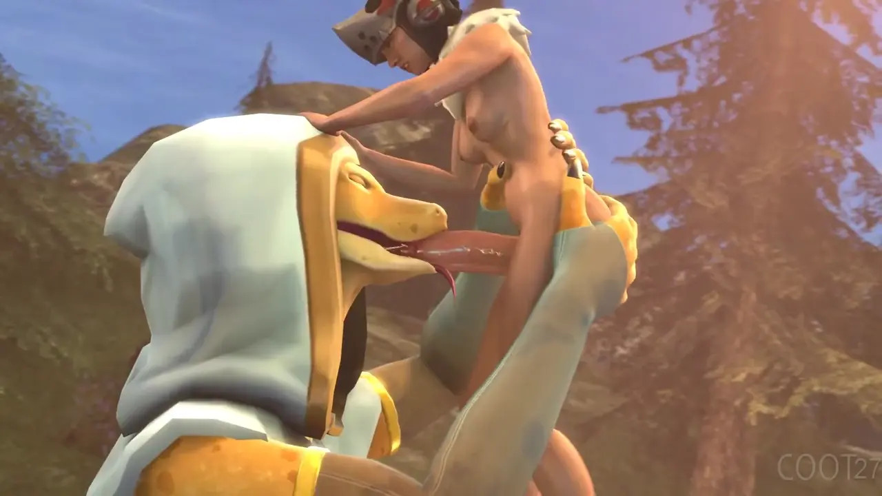 futa gets blowjob by scalie