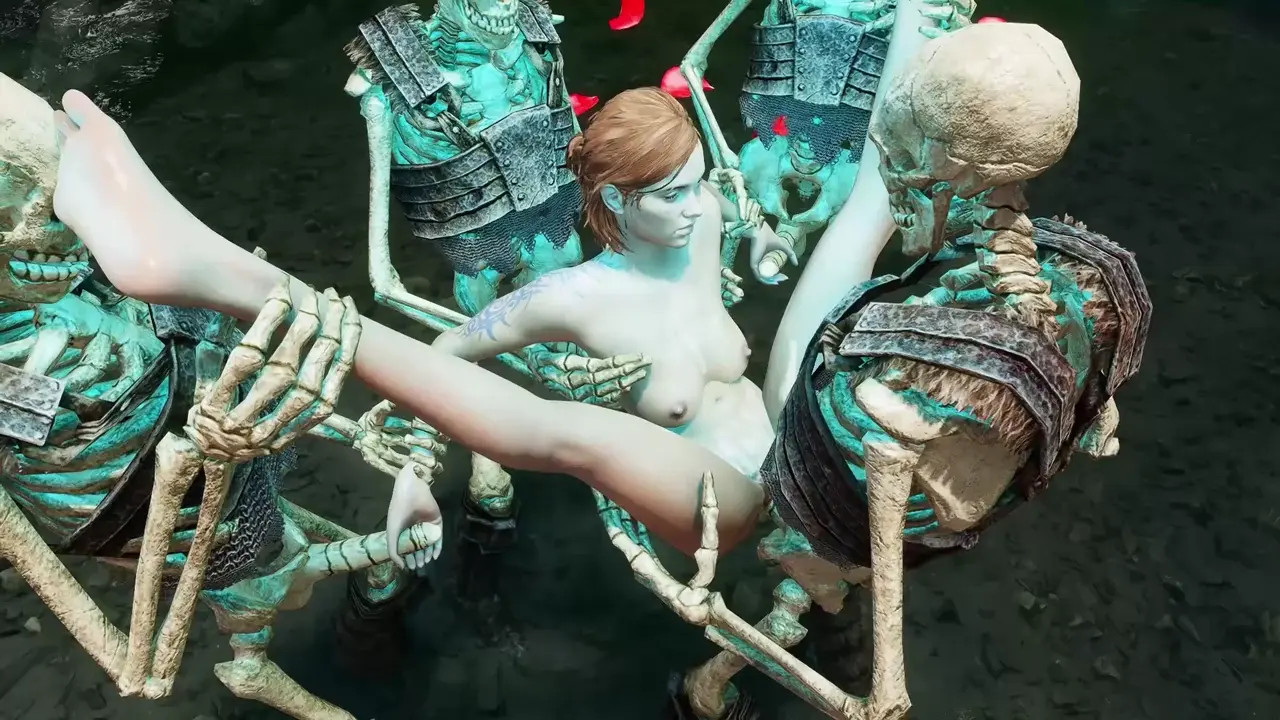 Ellie X Ancient Skeleton Fivesome