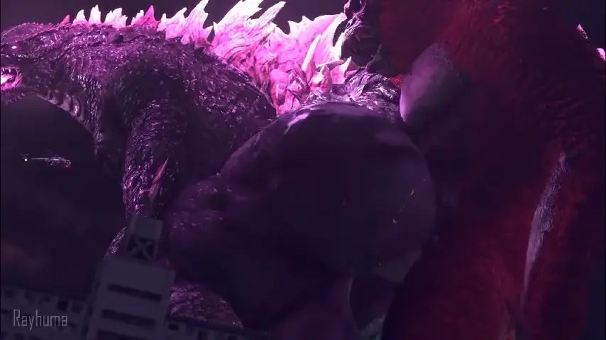Godzilla gets backshots from Skar King