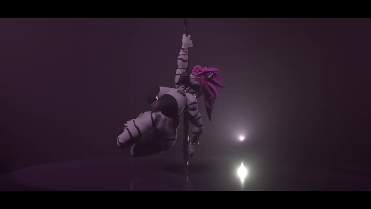 Wennie the zebra poledance