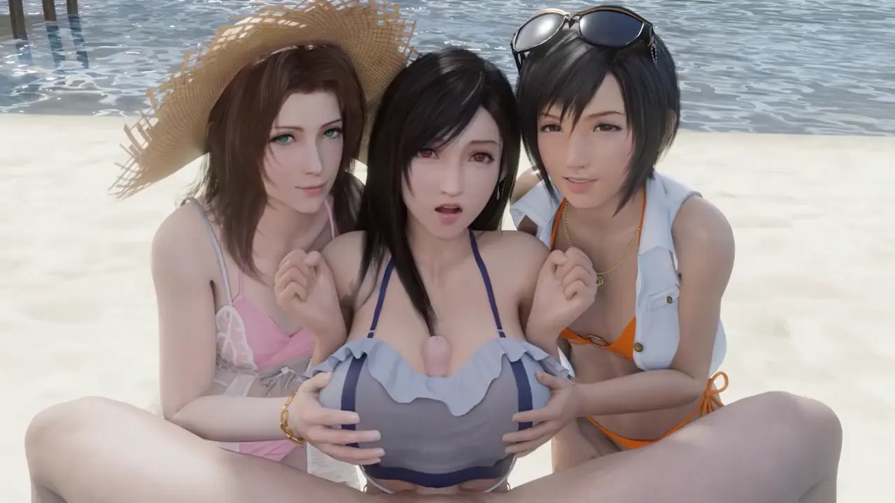 Aerith Tifa Yuffie Foursome Titjob 1 (sound)