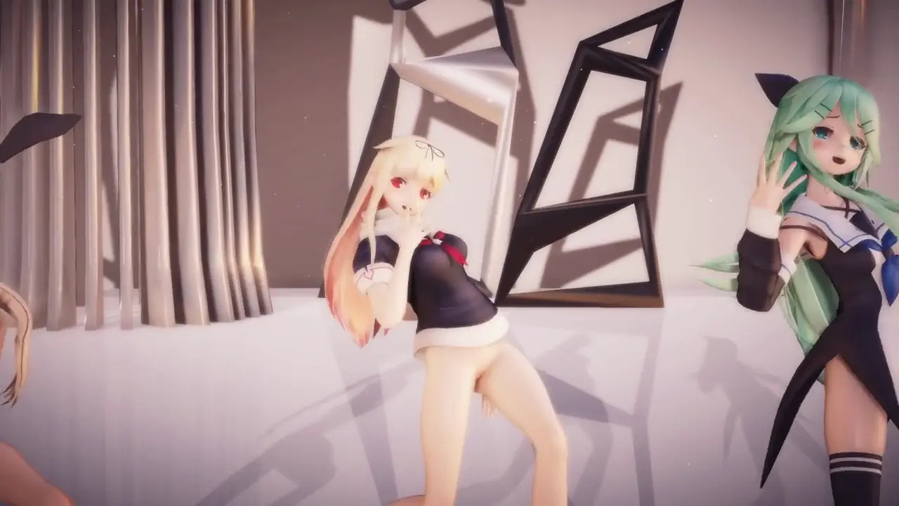 Shimakaze, Yuudachi & Yamakaze - Masked bitcH [MMD R18] Naitokoubou