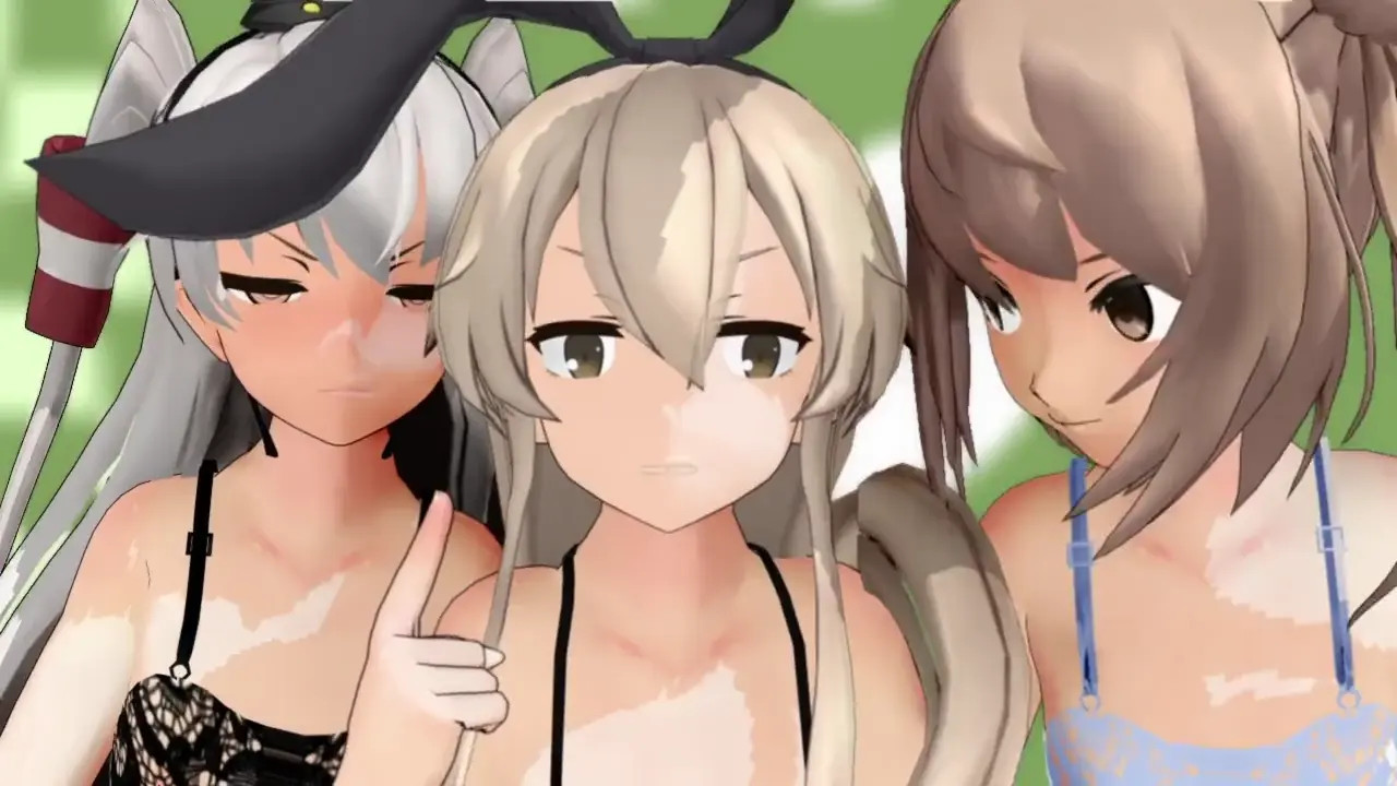 Shimakaze, Amatsukaze & Mitsushio - Super Bass [MMD R18] MikumikuJackD