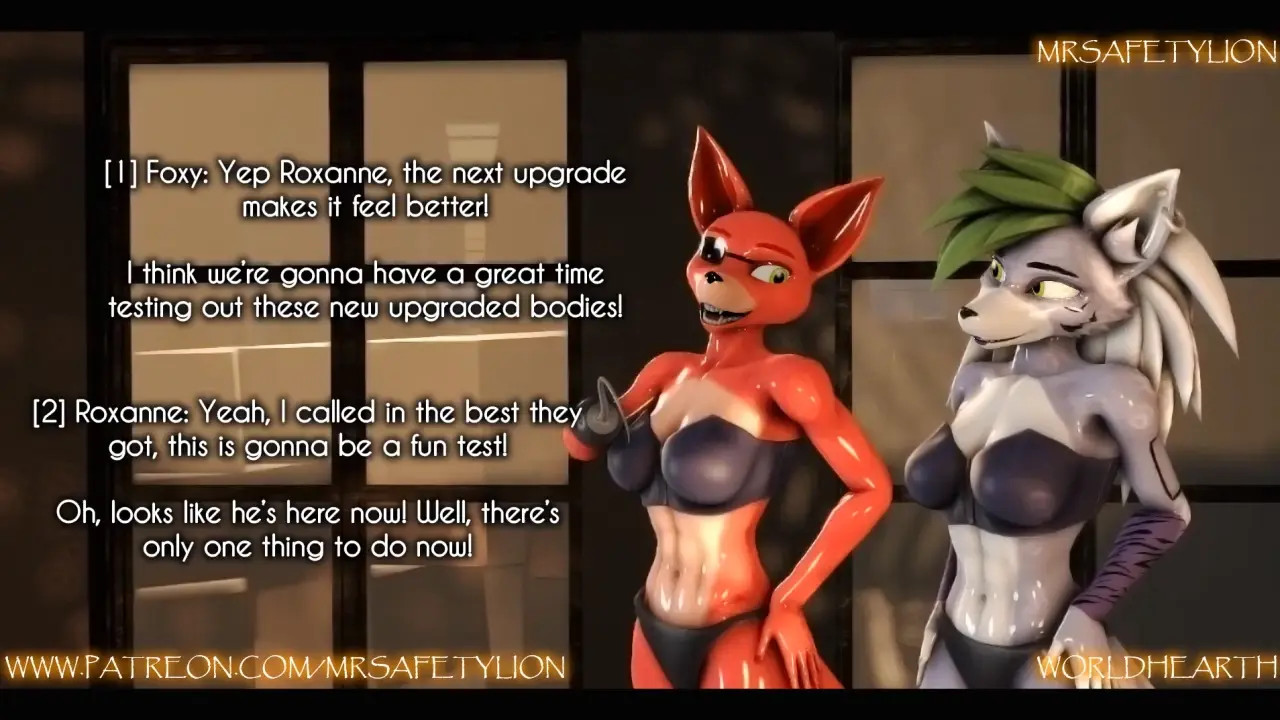 (MrSafetyLion) Roxanne Wolf and Foxy get impregnated in a club.