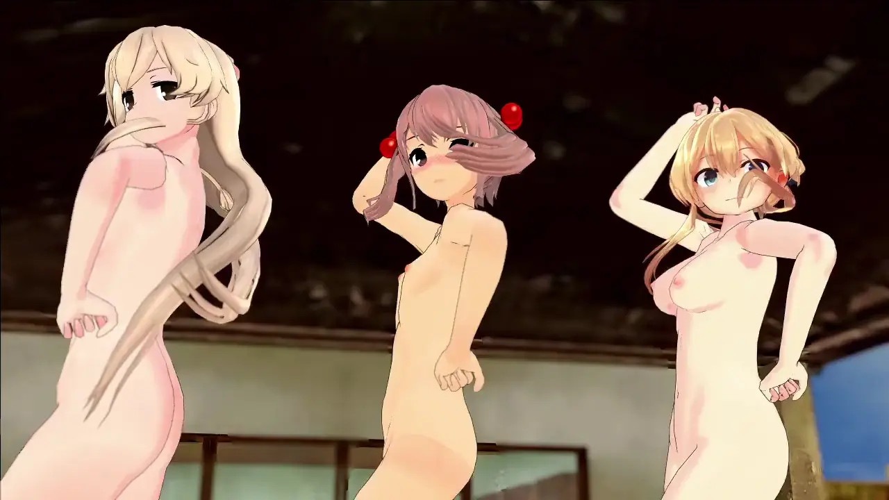 Shimakaze, Libeccio & Prinz - Deep Blue Town [MMD R18] mikumikuJackD