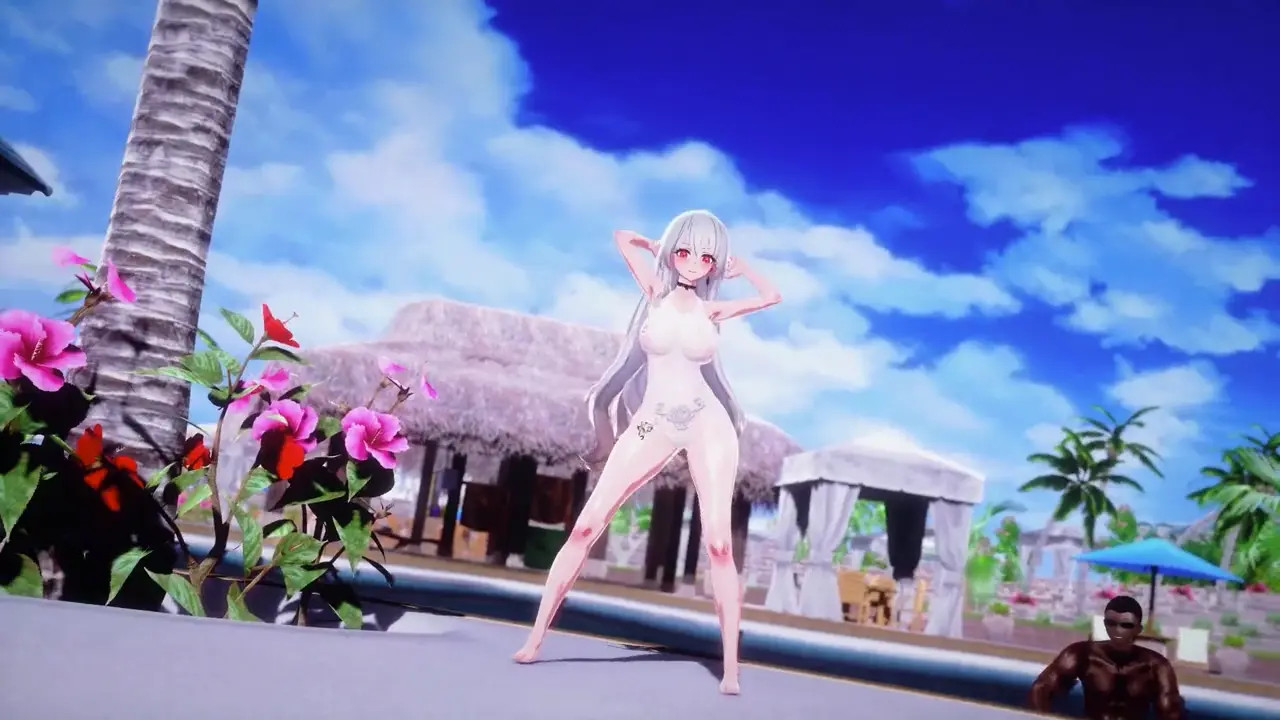 Theresa get BBC at the pool