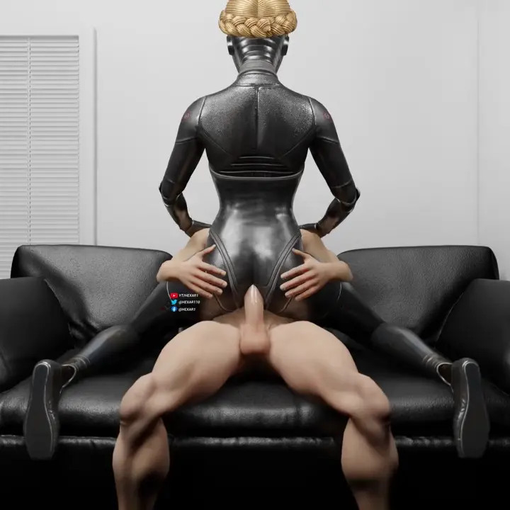 robot twin riding on couch