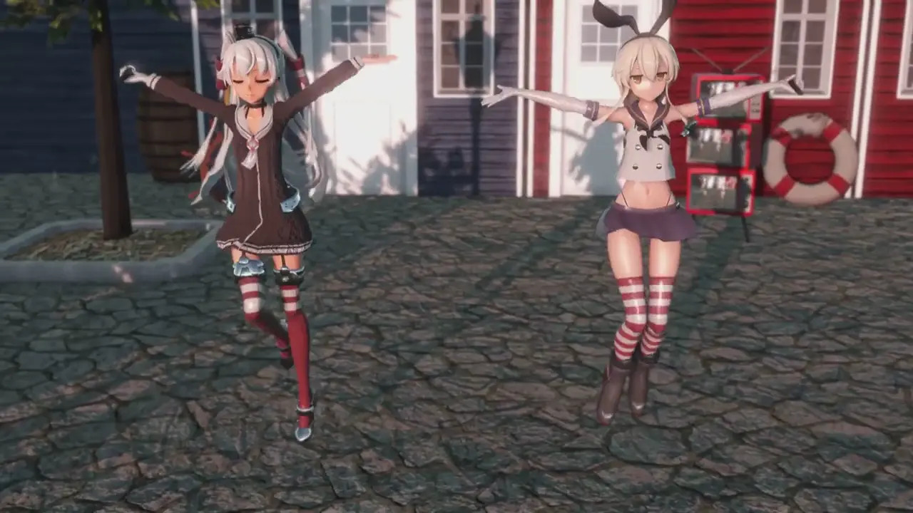 Shimakaze & Amatsukaze - Viva Happy [MMD R18] LeyLineWalker