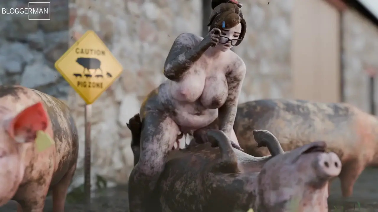 Mei riding a pig - Dirty