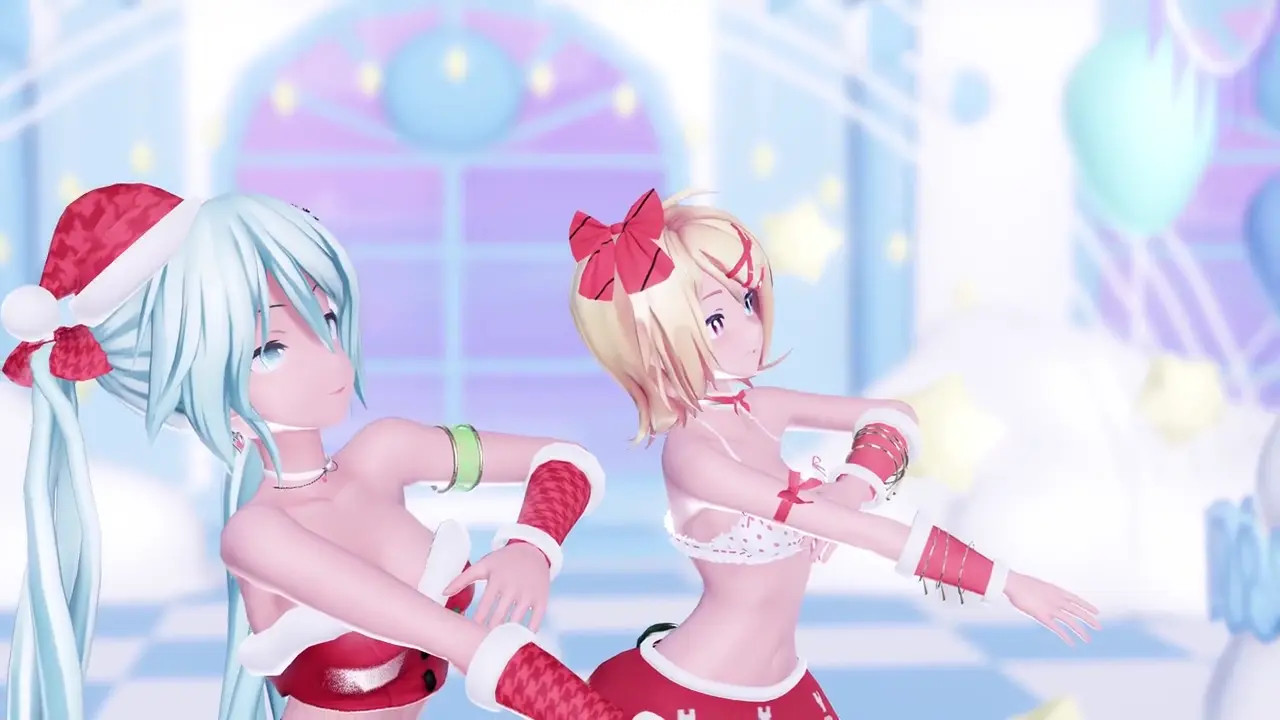 [4kmmd]Miku Rin Strobo Nights Naked ver