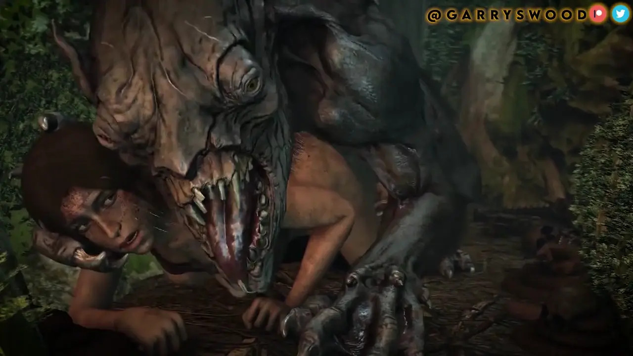 Lara Croft raped by a monster