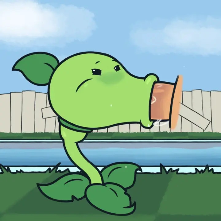 A Peashooter gets to suck a large dick