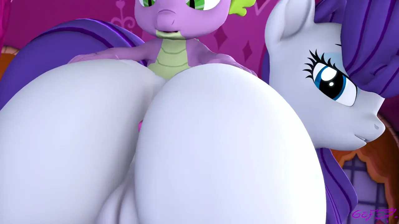 Spike fucks Rarity's buttcheeks