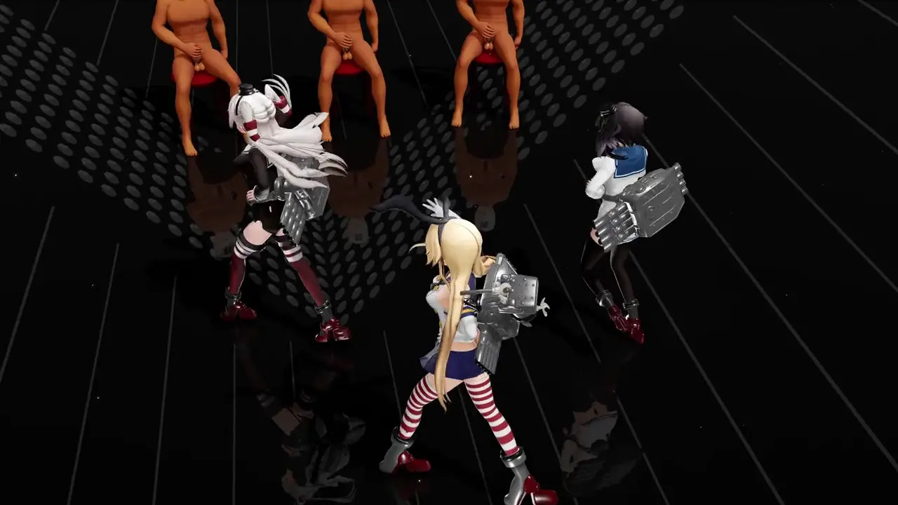 Shimakaze, Amatsukaze & Tokitsukaze - Liar Dance [MMD R18] NyanyaoMMD
