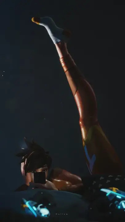 Tracer showing her flexibility