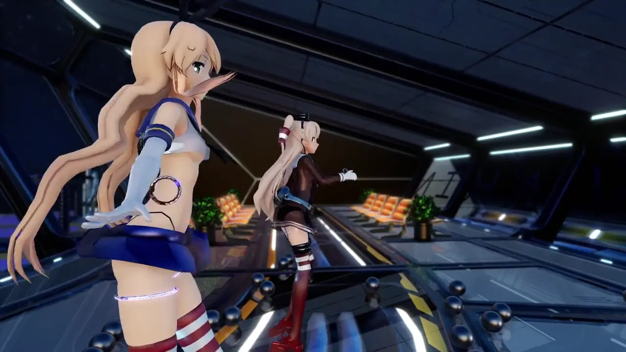 Shimakaze & Amatsukaze - Call Me Call Me (ver. 2) [MMD R18] Blue Nights