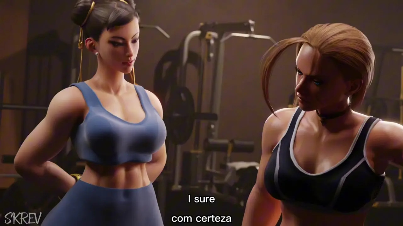 Cammy and Chun Li at the gym sub PTBR and english