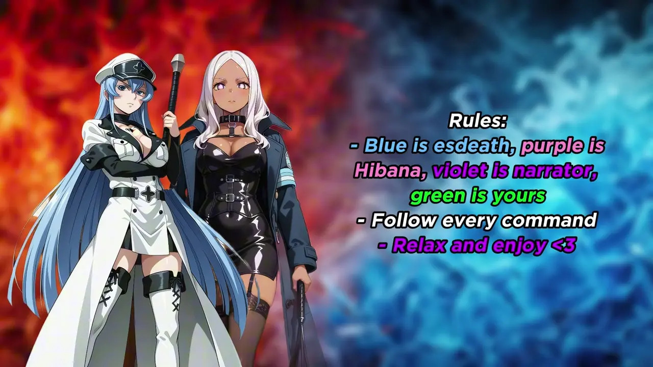 Try to survive under Esdeath's and Hibana's soldier training (Obedience JOI)