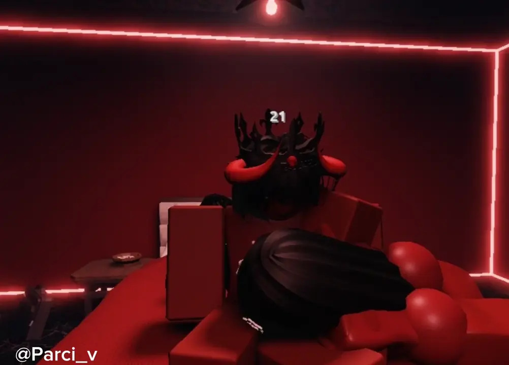 She in red