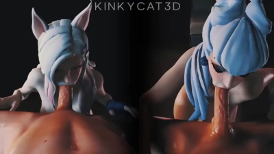 AHRI x EVELYNN blowjob[kinkycat3d][4k 60fps]