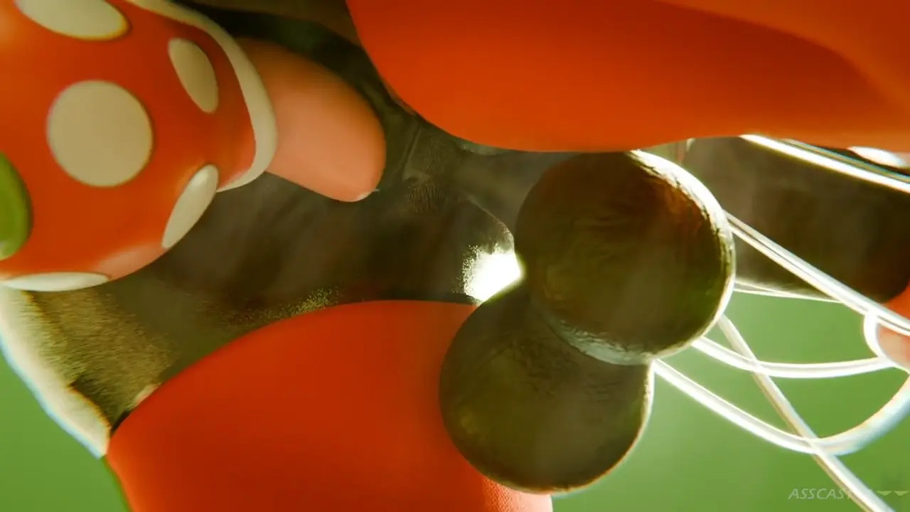 Piranha Plants sucking on shy gal's breasts and her big penis!!!