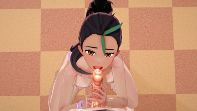 Nemona Uses Both a Handjob and a Blowjob to Completely Drain His Semen - Hoshi