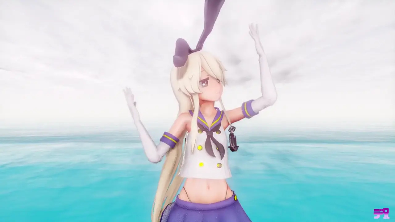 Shimakaze - Gift (Panty Shots) [MMD R15] Delor