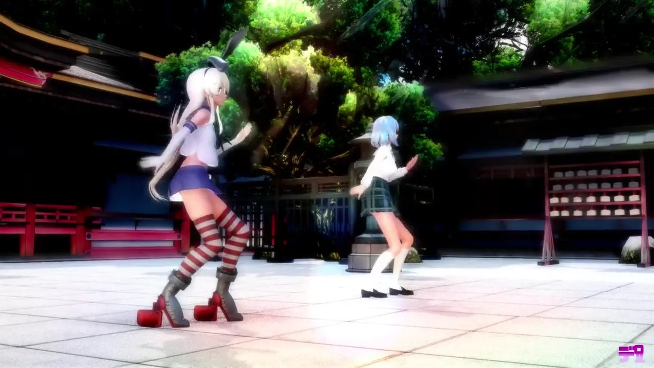 Shimakaze & Hatsune - Lamb (panty shots) [MMD R15] Delor
