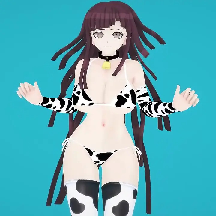 Mikan Tsumiki cow bikini